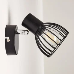 Applique Murale Bolderslev Chrome, Noir, 1 Lumiere