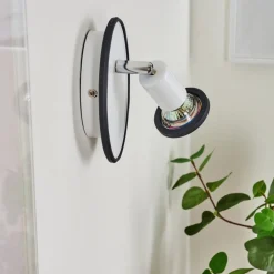 Applique Murale Cabri Led Chrome, Noir, Blanc, 1 Lumiere