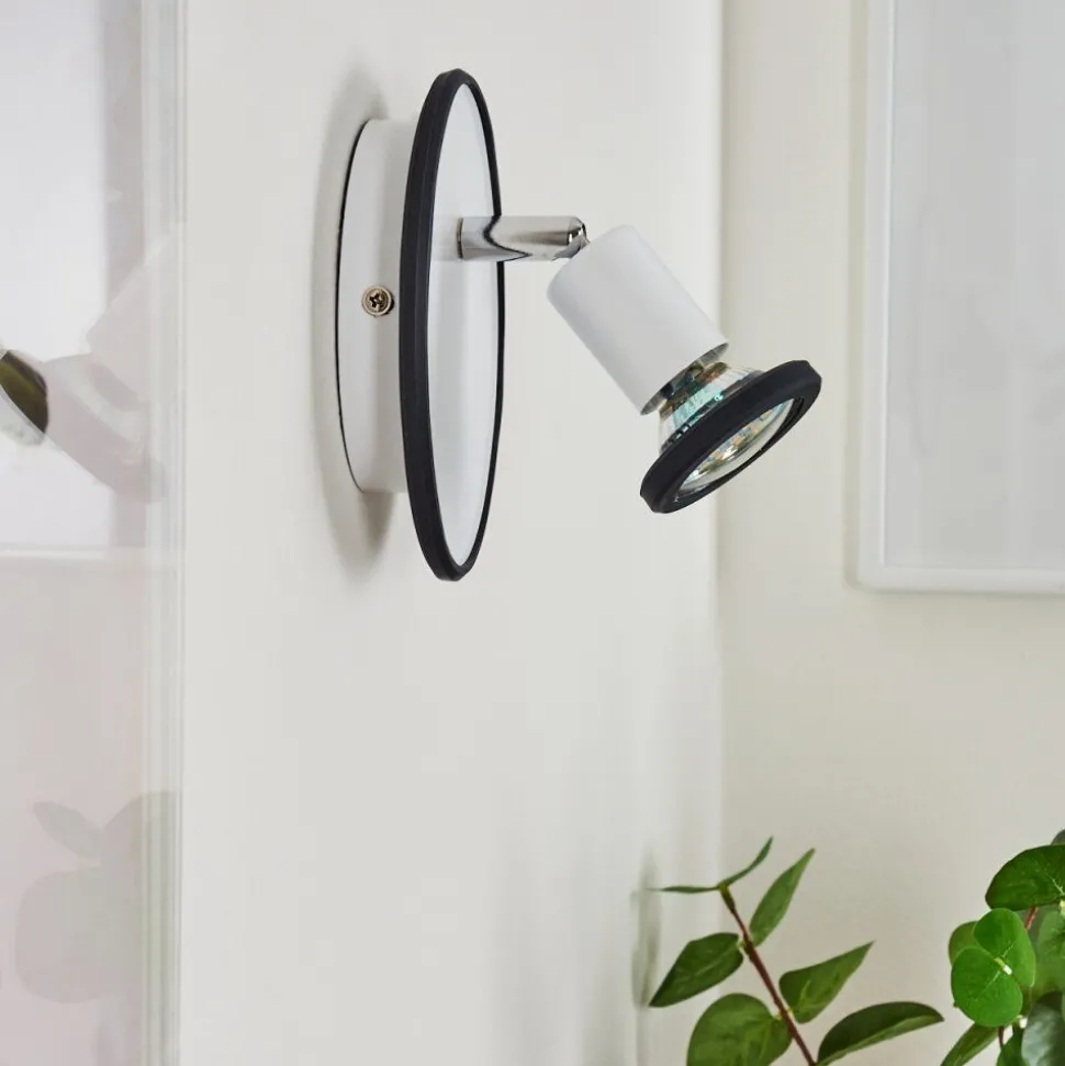 Applique Murale Cabri Led Chrome, Noir, Blanc, 1 Lumiere