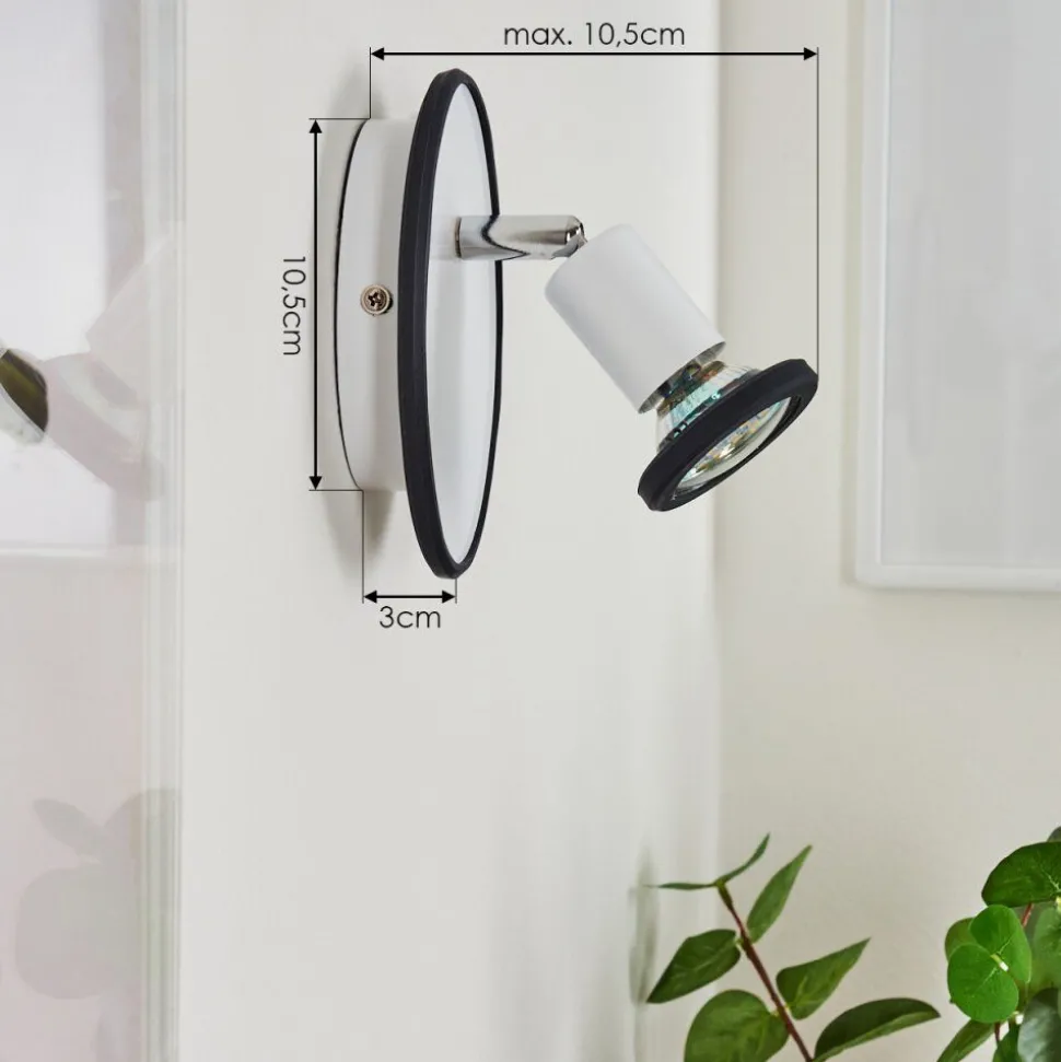 Applique Murale Cabri Led Chrome, Noir, Blanc, 1 Lumiere