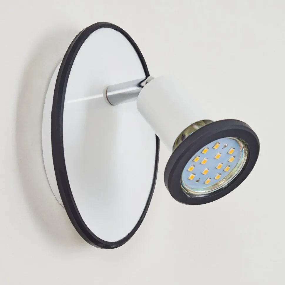 Applique Murale Cabri Led Chrome, Noir, Blanc, 1 Lumiere
