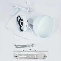 Applique Murale Caney Chrome, Blanc, 1 Lumiere