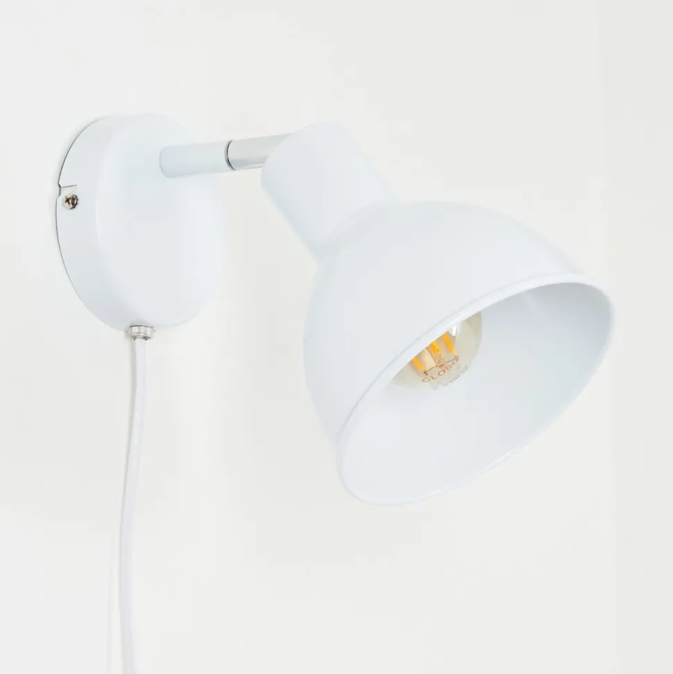 Applique Murale Caney Chrome, Blanc, 1 Lumiere