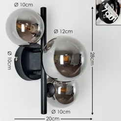 Applique Murale Chariton Led Noir, 3 Lumieres