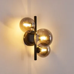Applique Murale Chariton Led Noir, 3 Lumieres