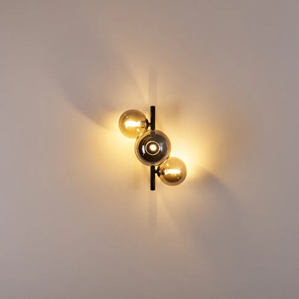 Applique Murale Chariton Led Noir, 3 Lumieres