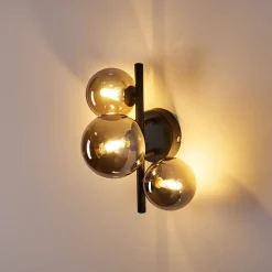 Applique Murale Chariton Led Noir, 3 Lumieres