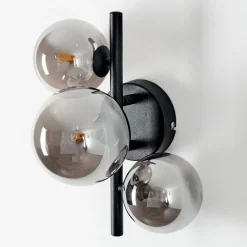 Applique Murale Chariton Led Noir, 3 Lumieres