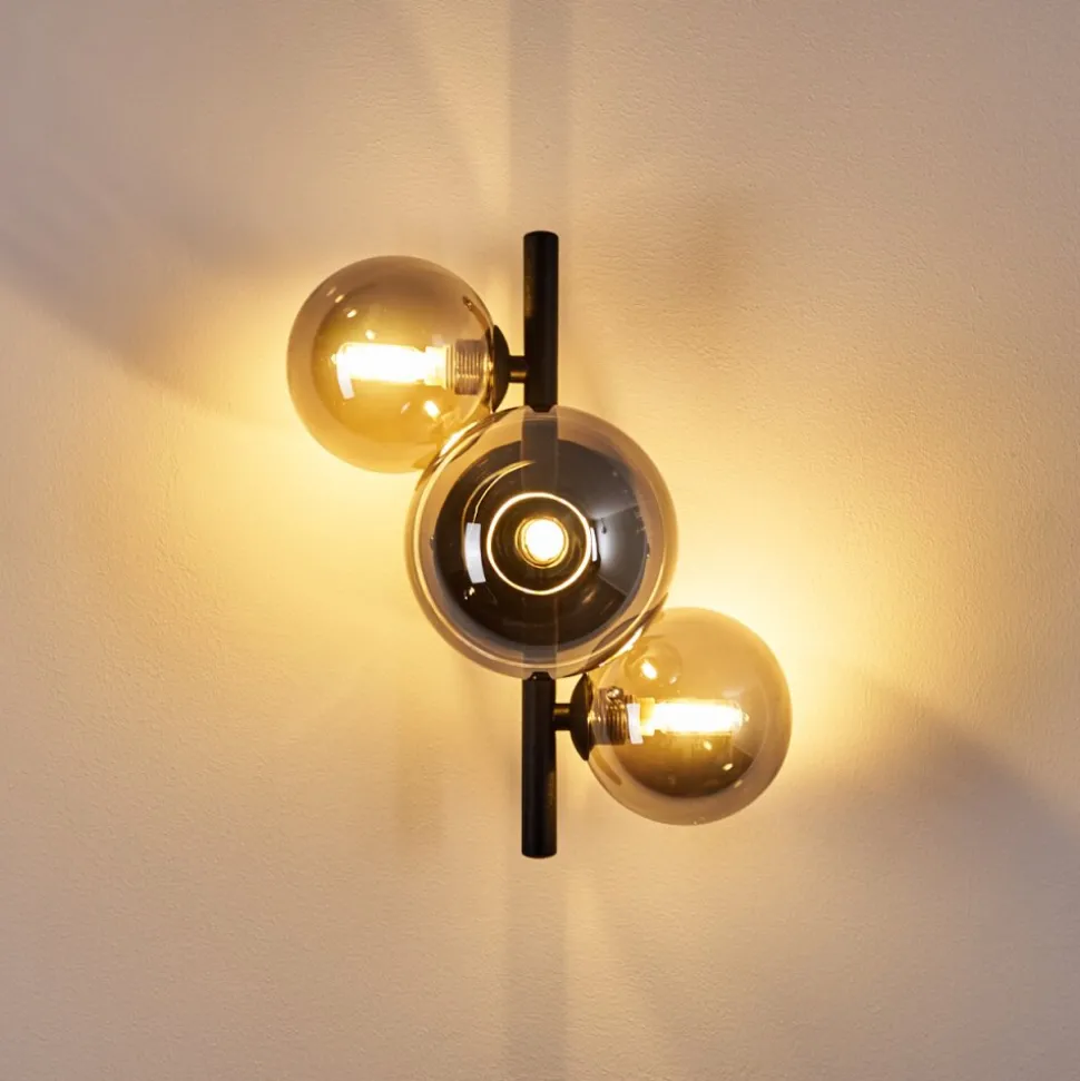 Applique Murale Chariton Led Noir, 3 Lumieres