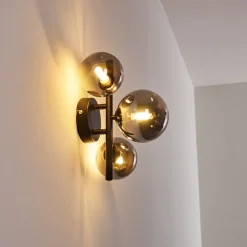 Applique Murale Chariton Led Noir, 3 Lumieres