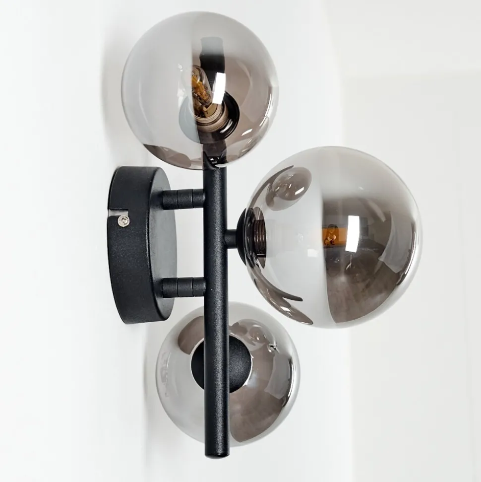 Applique Murale Chariton Led Noir, 3 Lumieres