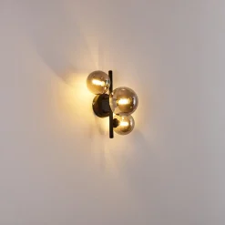 Applique Murale Chariton Led Noir, 3 Lumieres