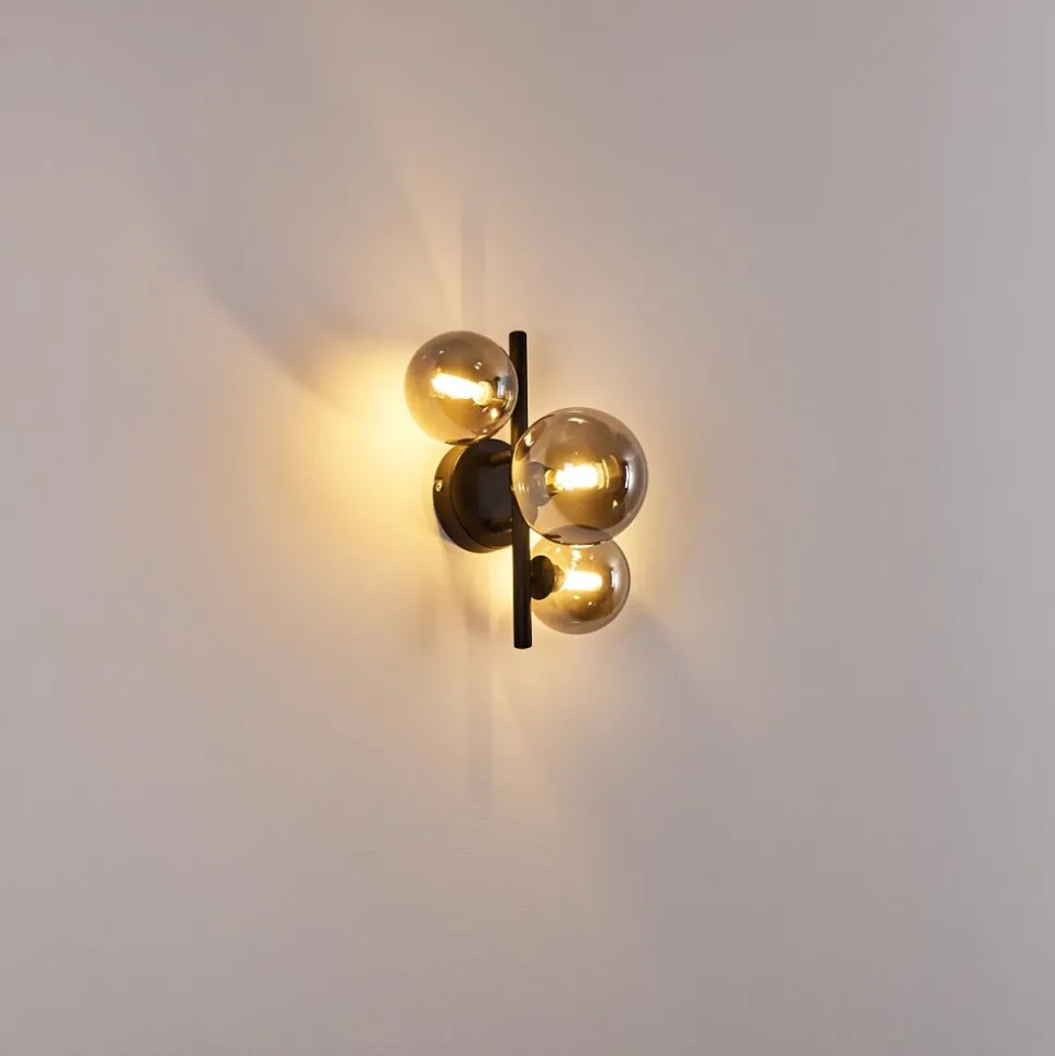 Applique Murale Chariton Led Noir, 3 Lumieres