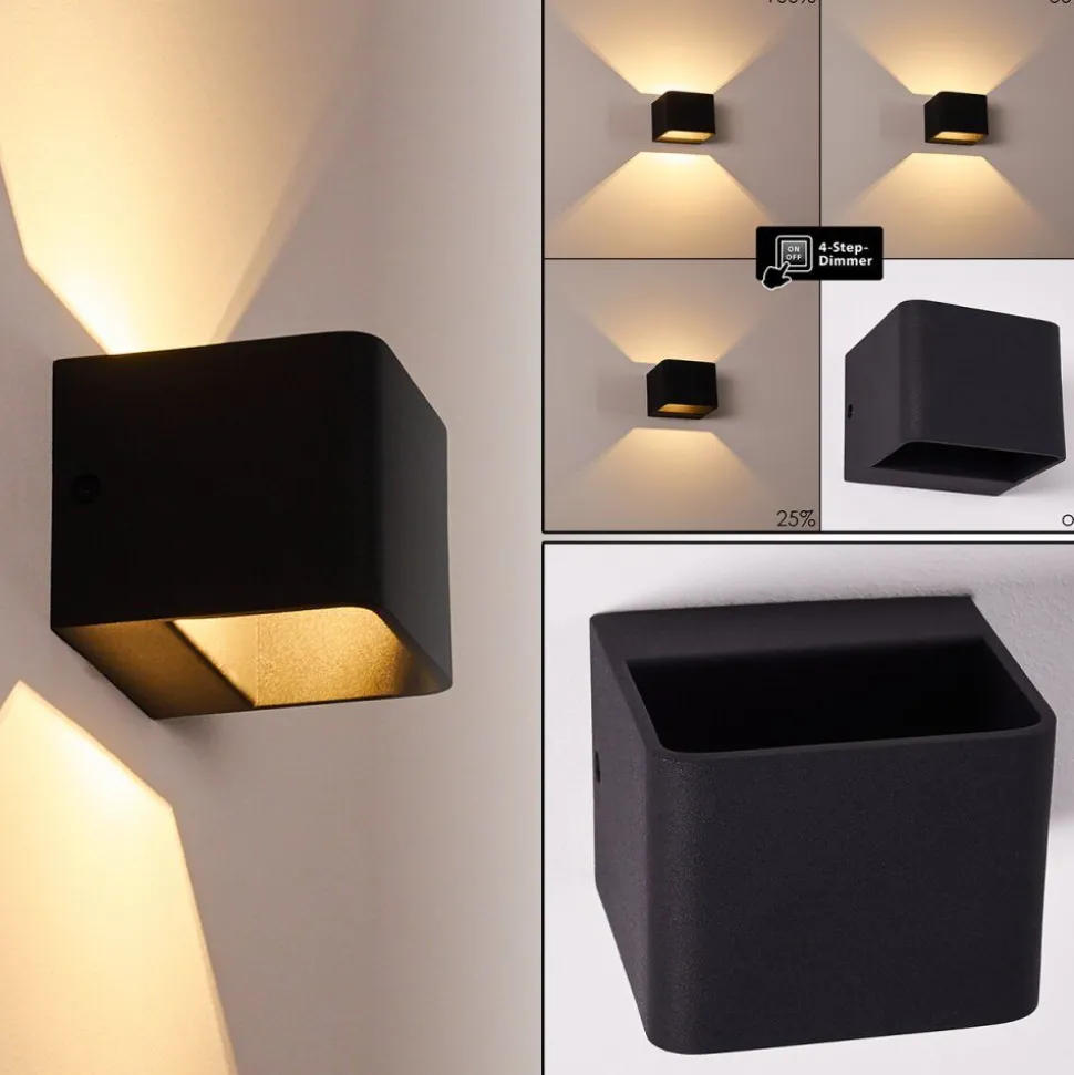 Applique Murale Chuitna Led Noir, 1 Lumiere