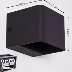 Applique Murale Chuitna Led Noir, 1 Lumiere