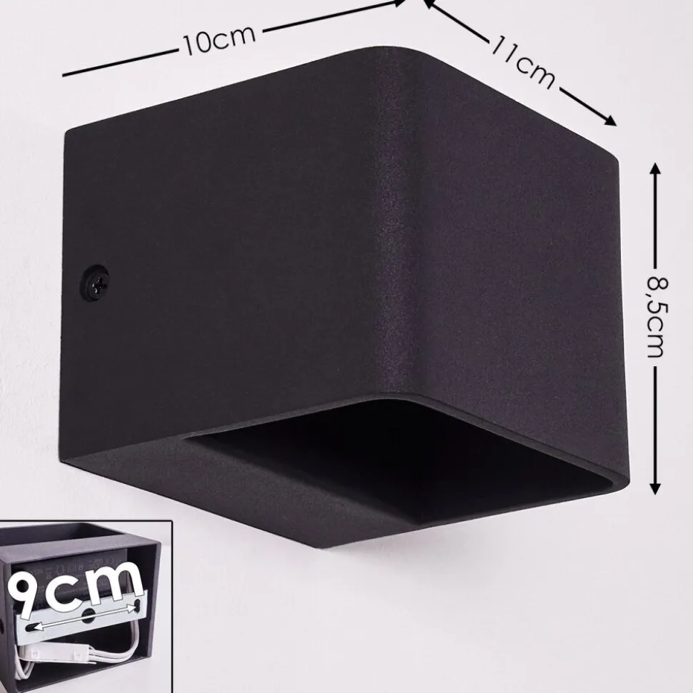 Applique Murale Chuitna Led Noir, 1 Lumiere
