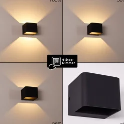 Applique Murale Chuitna Led Noir, 1 Lumiere