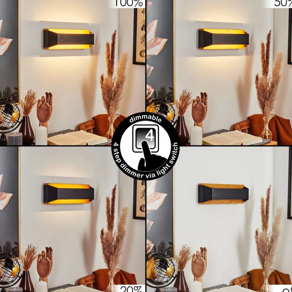Applique Murale Clarens Led Ecru, Noir, 1 Lumiere
