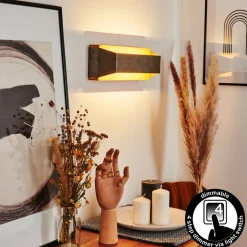 Applique Murale Clarens Led Brun, Gris, 1 Lumiere
