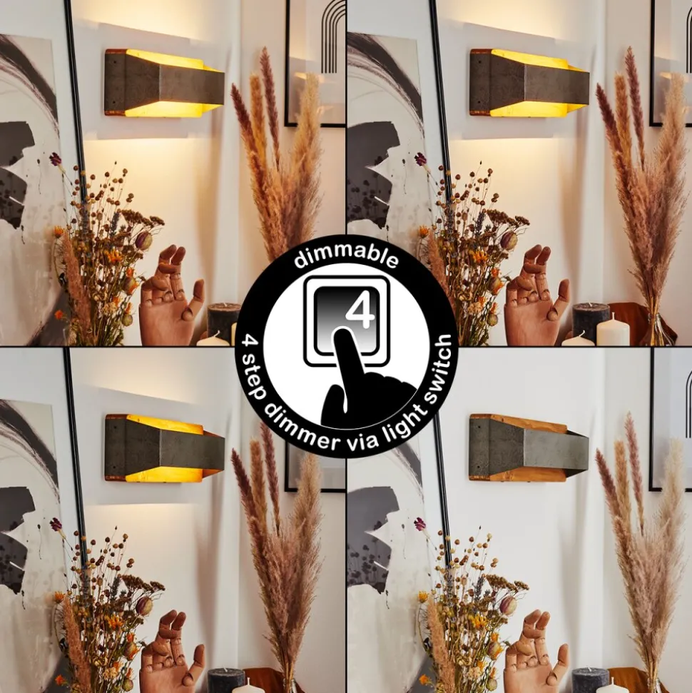 Applique Murale Clarens Led Brun, Gris, 1 Lumiere