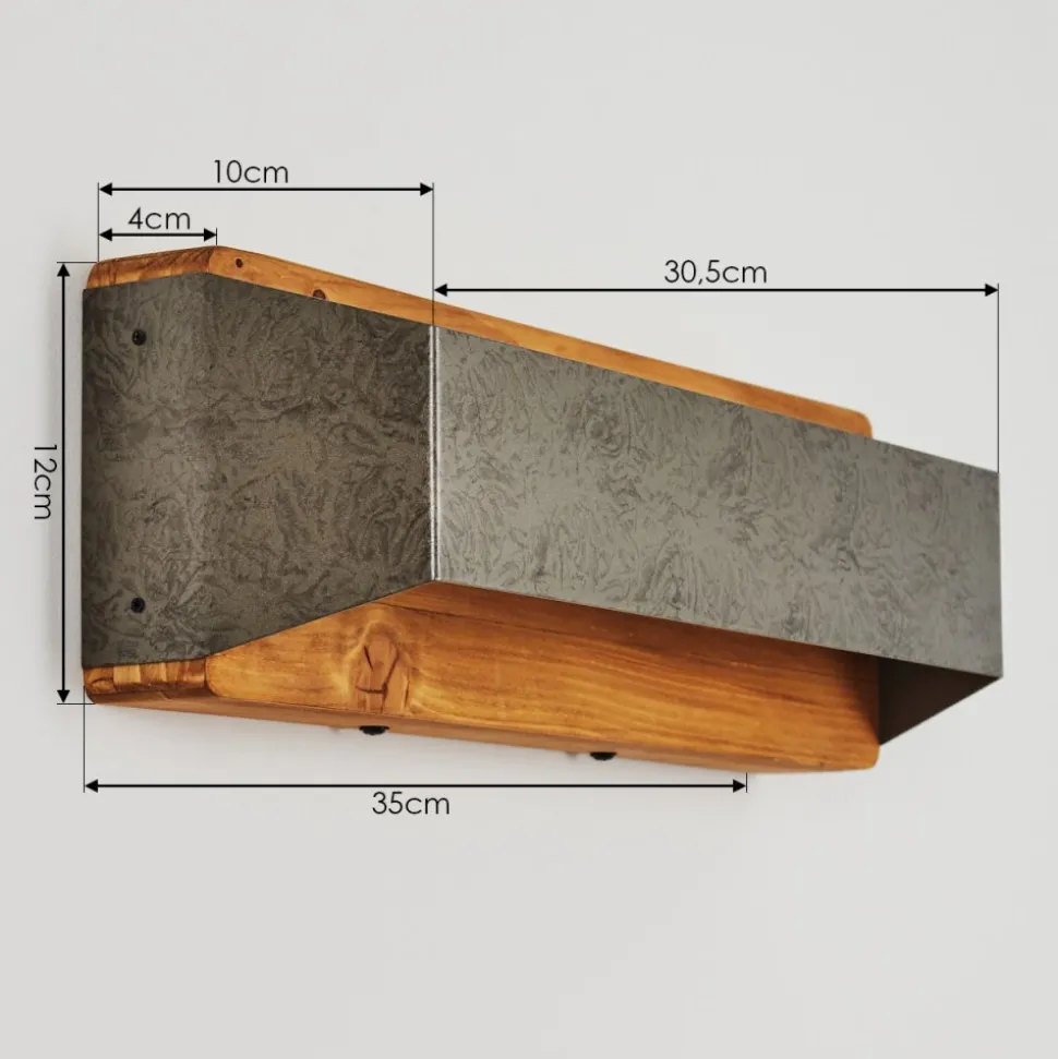 Applique Murale Clarens Led Brun, Gris, 1 Lumiere
