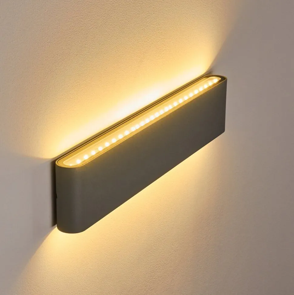Applique Murale D'Exterieur Tinglev Led Gris, 2 Lumieres