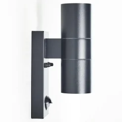Applique Murale D'Exterieur Brachy Gris, 2 Lumieres, Detecteur De Mouvement