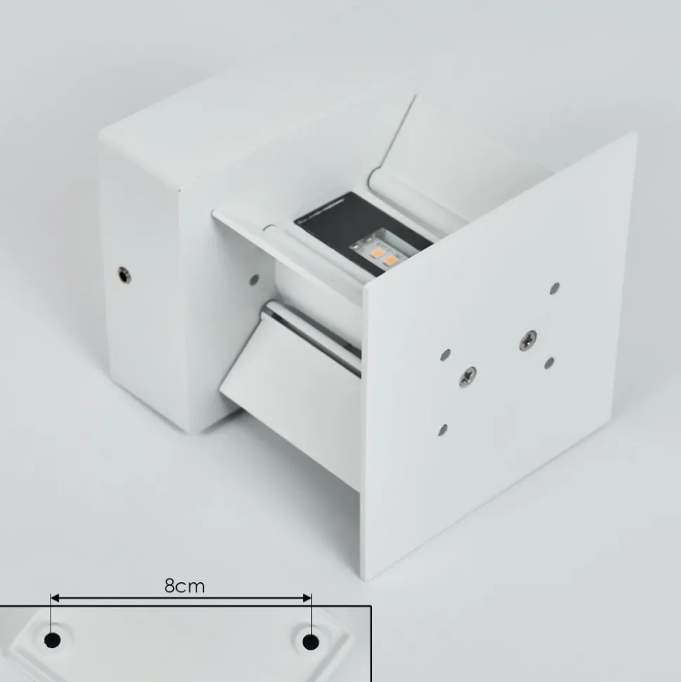 Applique Murale D'Exterieur Tamarin Led Blanc, 2 Lumieres