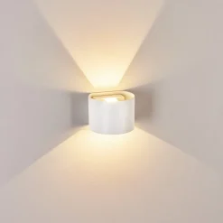 Applique Murale D'Exterieur Tamarin Led Blanc, 2 Lumieres