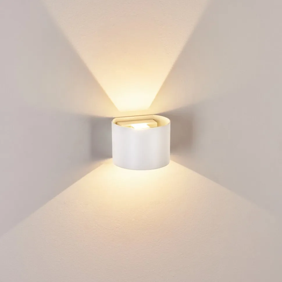 Applique Murale D'Exterieur Tamarin Led Blanc, 2 Lumieres