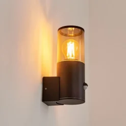 Applique Murale D'Exterieurcaragua Anthracite, 1 Lumiere, Detecteur De Mouvement