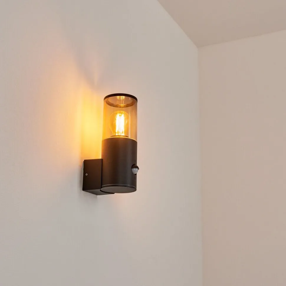 Applique Murale D'Exterieurcaragua Anthracite, 1 Lumiere, Detecteur De Mouvement