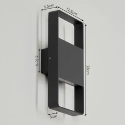 Applique Murale D'Exterieurdundarrah Led Anthracite, 2 Lumieres