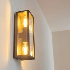 Applique Murale D'Exterieur Kiwalik Anthracite, 2 Lumieres