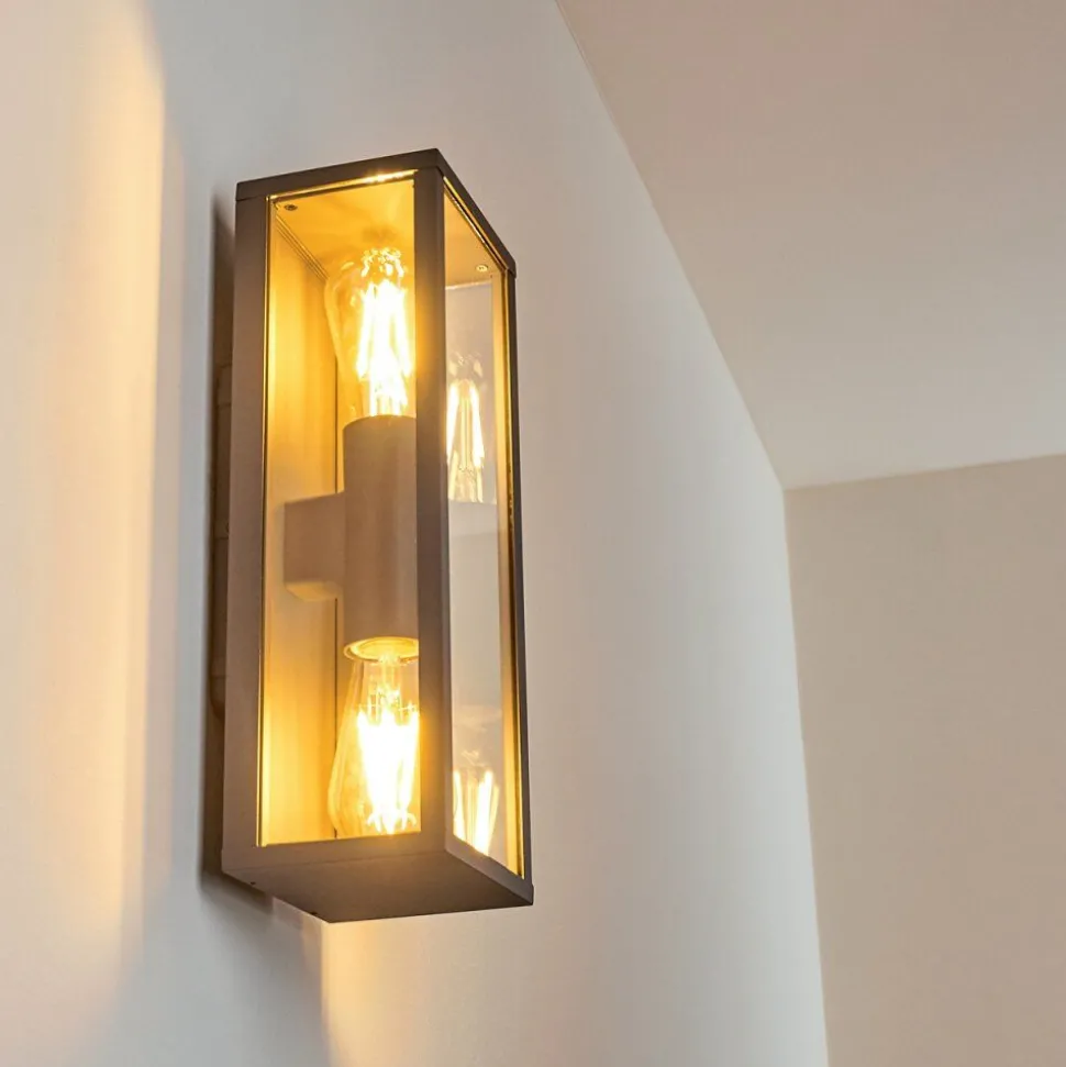 Applique Murale D'Exterieur Kiwalik Anthracite, 2 Lumieres
