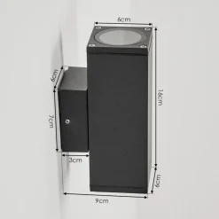 Applique Murale D'Exterieur Kastari Anthracite, 2 Lumieres