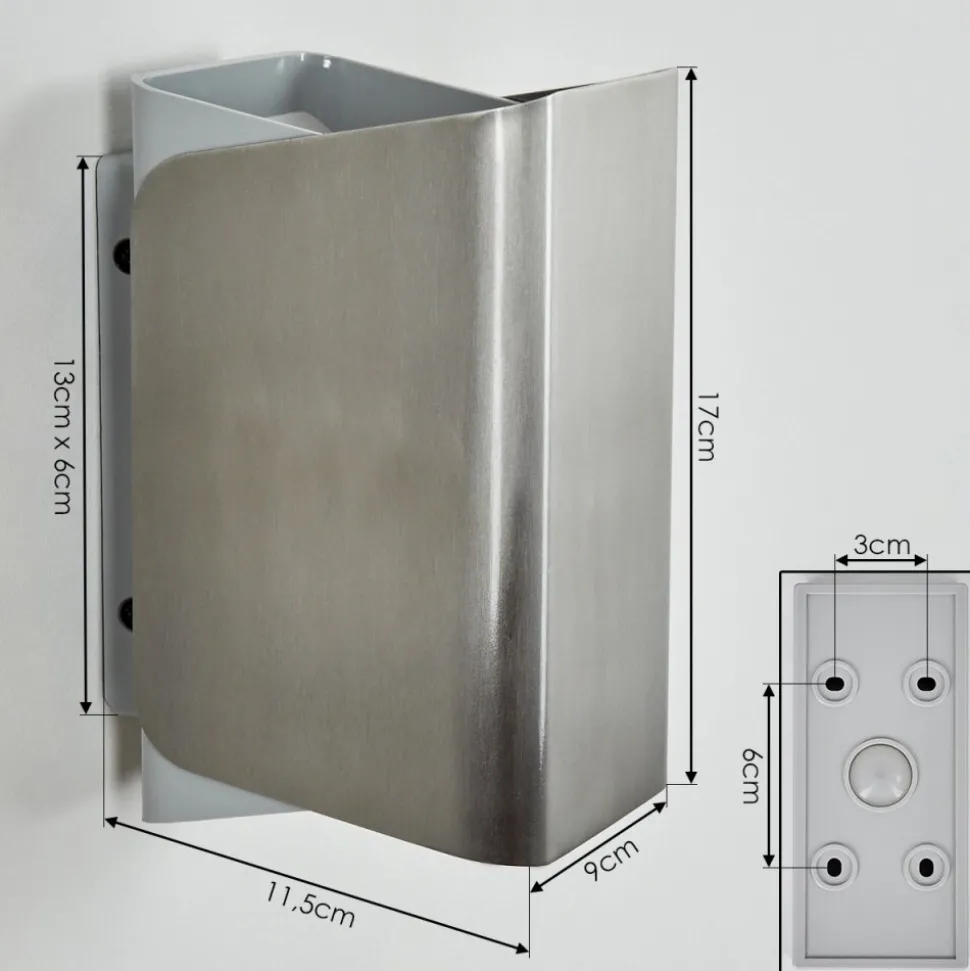 Applique Murale D'Exterieurbafueiras Led Nickel Mat, Blanc, 1 Lumiere, Telecommandes, Changeur De Couleurs