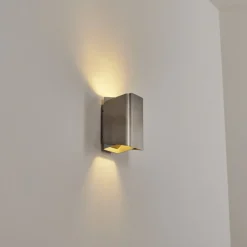 Applique Murale D'Exterieurbafueiras Led Nickel Mat, Blanc, 1 Lumiere, Telecommandes, Changeur De Couleurs
