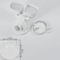 Applique Murale D'Exterieur Langra Led Blanc, 2 Lumieres, Detecteur De Mouvement