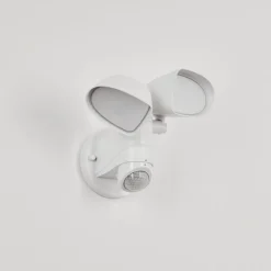 Applique Murale D'Exterieur Langra Led Blanc, 2 Lumieres, Detecteur De Mouvement