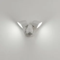 Applique Murale D'Exterieur Langra Led Blanc, 2 Lumieres, Detecteur De Mouvement