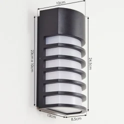 Applique Murale D'Exterieur Kurola Noir, 1 Lumiere