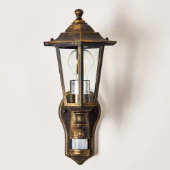 Applique Murale D'Exterieur Loria Brun Dore, 1 Lumiere