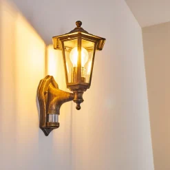 Applique Murale D'Exterieur Loria Brun Dore, 1 Lumiere