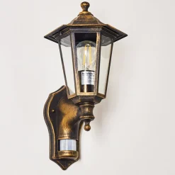 Applique Murale D'Exterieur Loria Brun Dore, 1 Lumiere