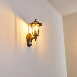 Applique Murale D'Exterieur Loria Brun Dore, 1 Lumiere