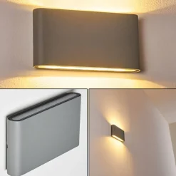 Applique Murale D'Exterieur Tinglev Led Gris, 2 Lumieres