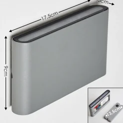 Applique Murale D'Exterieur Tinglev Led Gris, 2 Lumieres