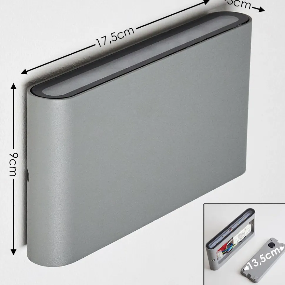 Applique Murale D'Exterieur Tinglev Led Gris, 2 Lumieres