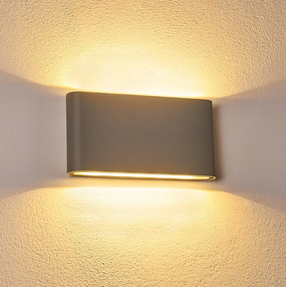 Applique Murale D'Exterieur Tinglev Led Gris, 2 Lumieres